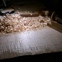 Removing the unnecessary wood with a scrub plane.